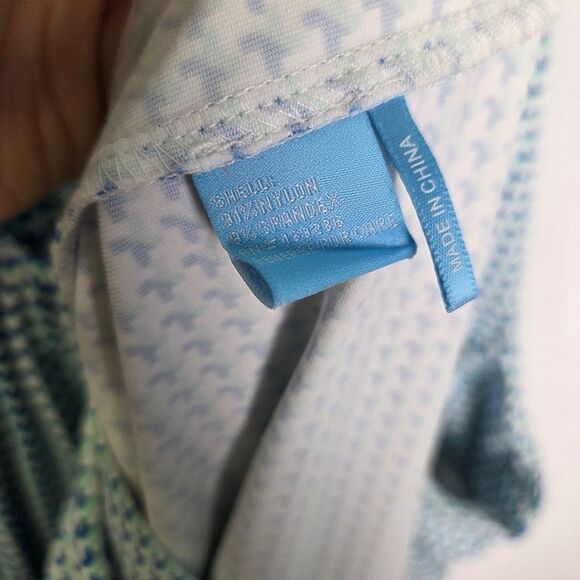 J. McLaughlin Maria Catalina Cloth Blue White Halter Dress Size Medium - Picture 8 of 8